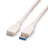 Kabel VALUE USB 3.2 Gen 1, typ, A M - Micro B M, biały, 0,15 m