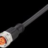 Sensor actuator cable, M12 cable socket, straight, A to open end, 5 pole, 2 m, PUR, black, 4 A, EVC644