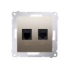 SIMON 54 Gniazdo telefoniczno/komputerowe RJ12/RJ45 kat.5e złoty mat D5T.01/44 KONTAKT SIMON