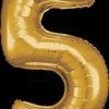 9906270 AMSCAN foil balloon, number 5, gold