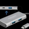 63261 USB 3.1 hub, 4 port, USB-C to 3x USB-A, 1x USB-C