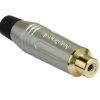 Gniazdo RCA Montaż na kablu Żeński, styki pozłacane 10A Amphenol Industrial