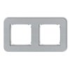 MINI Ramka uniwersalna podwójna zaokrąglona z tworzywa srebrny metalik 7MRTZ-2