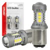 Żarówki LED P21/5W BAY15D dwufunkcyjne bez CANBUS 12/24 V, 15 diod SMD 3030, białe, 2 szt. - AMiO 05003