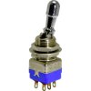 Toggle switch, metal, 2 pole, latching, On-Off-On, 4 A/30 VDC, silver-plated, 12149A-3V