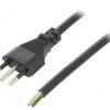 Kabel: 3X1mm2, Cei 23-50 (L) Wtyk, 1,8M, 10A Lt-319 3X1.0 Blk 1.8M End Cut
