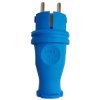 Wtyczka gumowa prosta 16A 230V IP44 Uni-Schuko niebieska 3101-303-0900