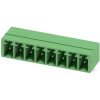 Pin header, 8 pole, pitch 3.81 mm, angled, green, 1803332