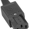 złącze żeńskie proste C13 2 + PE Wlot kabla centralnie 10 A czarny K & B 43R011311 1 szt.