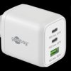 77738 USB charger, 65 W, 2x USB-C (PD), 1x USB-A, cable, white