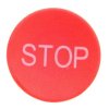 Soczewka przycisku 22mm płaska czerwona z symbolem STOP M22-XD-R-GB0 218194