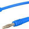 Measuring lead with (2 mm plug, spring-loaded, straight) to (2 mm plug, spring-loaded, straight), 600 mm, blue, PVC, 0.5 mm², 28