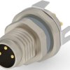 Circular connector, 3 pole, solder connection, screw locking, straight, T4040034031-000