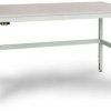 Manuflex LC3038.7035 ESD Stół roboczy ESD CANTOLAB Special z płytą melaminową, szer. X gł. X wys. = 1250 x 800 x 752-952