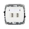 Trend Gniazdo Podwójne 2Xusb-Aa Biały Gusb-2
