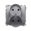 SIMON BASIC Gniazdo podwójne bez uziemienia (moduł) 16A 250V zaciski śrubowe stal inox BMG2M.01/21 KONTAKT SIMON