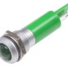 Lampka kontrolna do montażu panelowego 230V ac, zielona 12mm LED Chrom RS PRO
