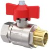 Ball valve, L 58.5 mm, 50 bar, brass, nickel-plated, for pipe systems, 103119