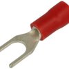 Końcówka; M4; 0,5÷1,5mm2; widełkowa; izolowany; 01101-SVM1.25-4; czerwony; proste; na przewód; cynowane; zaciskany