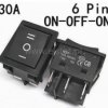 Przełącznik stabilny; ON-OFF-ON; czarny; 6P; 30A