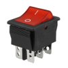 PRZEŁĄCZNIK KLAWISZOWY MONOSTABILNY (CHWILOWY) 15A/250V OFF-(ON) 6PIN CZERWONY (PRZEL221)