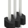 Pin header, 3 pole, pitch 1.27 mm, straight, black, 10060378