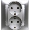 Impresja Gniazdo Podwójne Z/U Schuko Srebrne Gp-2Ys/18