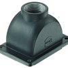 Wall bushing housing, size Han-Yellock 30, die-cast aluminum, M32, straight, push button locking, IP65/IP67, 11123001702