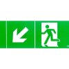 Piktogram PM22 100x300 obrotowa strzałka człowiek w drzwiach logo awex (ISO7010)