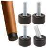 Stopka z Przegubem 4szt 16x11mm Czarna Noga Meblowa M6 Stopka Regulowana do