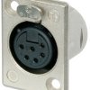 XLR panel socket, 6 pole, silver-plated, 1.0 mm², AWG 18, zinc die casting, NC6FP-1