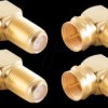 BS15-301714 4x F angle adapter, F jack/F socket, gold-plated