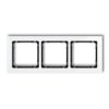 DECO Ramka potrójna - efekt szkła (ramka: biała spód: czarny) biały 0-12-DRS-3