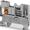 Through terminal block, push-X connection, 0.5-4.0 mm², 1 pole, 24 A, 8 kV, gray, 1544635