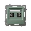 AS Gniazdo antenowe typu F podwójne zielony mat GPA-2GF/m/84 OSPEL