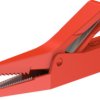 Alligator clip, red, max. 9.5 mm, L 62 mm, socket 4 mm, 64.9209-22