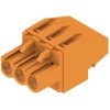 Pin header, 3 pole, pitch 5.08 mm, angled, orange, 1948800000