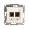 Sedna Gniazdo komputerowe podwójne RJ45 kat.5e UTP kremowe SDN4400123
