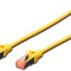 Patch cable, RJ45 plug, straight to RJ45 plug, straight, Cat 6, S/FTP, LSZH, 500 mm, yellow, DK-1644-005/Y
