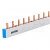 Szyna łączeniowa sztyftowa QuickBar typ E 3-biegunowa 10mm2 63A na 6 modułów 102 mm MOREK