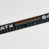 Commodore 64C 'ATX' black replacement badge 0.5mm thick
