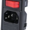 Combination element plug C14, 3 pole, snap-in, plug-in connection, black, BZV01/Z0000/02