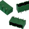 Pin header, 3 pole, pitch 7.62 mm, angled, green, 691313410003
