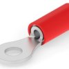 Insulated ring cable lug, 0.26-1.65 mm², AWG 22 to 16, 3.68 mm, M3.5, red, 323008