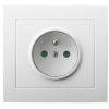 KIER Gniazdo pojedyncze z uziemieniem z przesłonami biały GP-1WZP/00 OSPEL