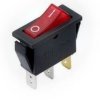 Przełącznik kołyskowy podświetlany 12V, czerwony stabilny ON-OFF