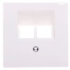 Płytka centralna mechanizmu gniazda RJ45, podwójna, biały polarny Merten, System M MTN296119