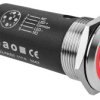 Przycisk podświetlany 82 Blokowanie SPDT Podświetlenie średnica wycięcia 22 mm Panel EAO Czerwony 35 V 35 V, IP67, IP65