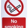 Znak zakazu Sztywny plastik PP Czarny/czerwony/biały Zakaz palenia, No Smoking, Angielski Nie Znak