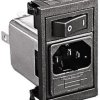 Combination element plug C14, 3 pole, snap-in, plug-in connection, black, BZV01/A0620/02